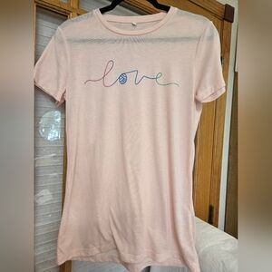 Pink T-Shirt with Love Graphic
